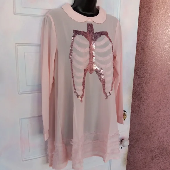 Iron fist sheer mesh undead babydoll dress! Kawaii goth! Nwt! Sold - Picture 2 of 7